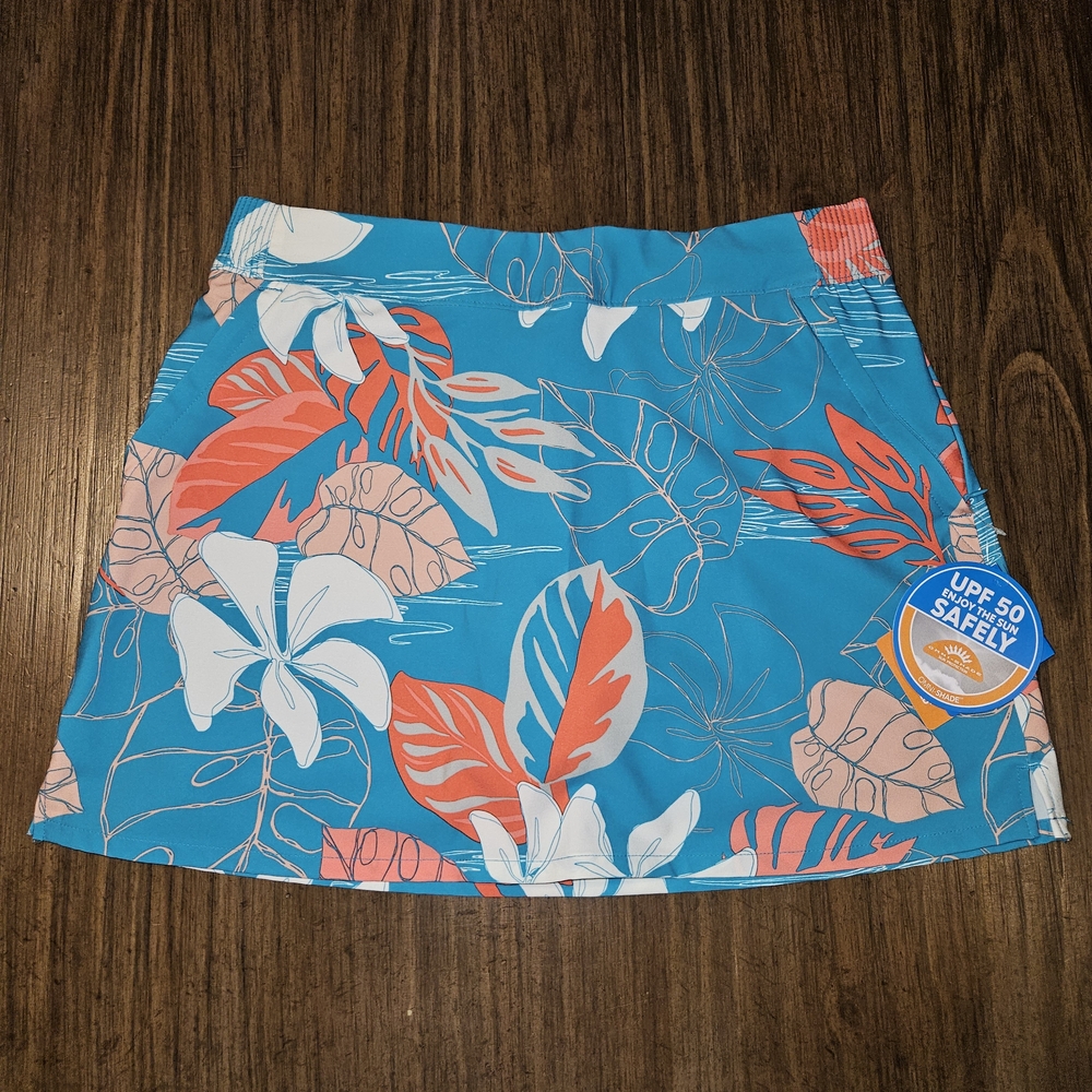 Columbia Tidal Sands Skort Blue and Coral Floral Skort NWT Size M